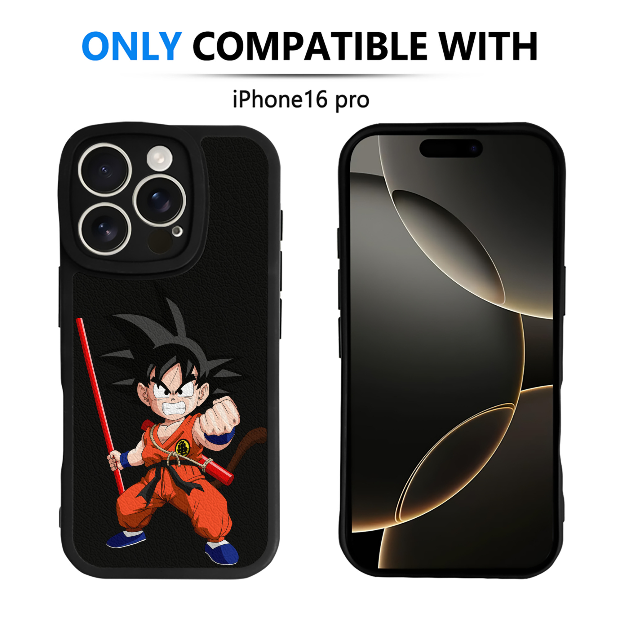 （画像用） ドラゴンボール 孫悟空（そん ごくう）Son Goku カカロット DRAGON BALL Kakarotto 【iPhone 16シリーズ対応】シリコンスマホケース（レザー調） 材質：シリコン
